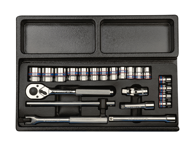 Набор торцевых головок 3/8 с принадлежностями, 23 предмета 