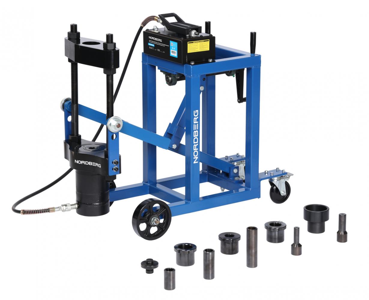 Выпрессовщик шкворней с тележкой, гидравлический с пневмопривод, 75 т 