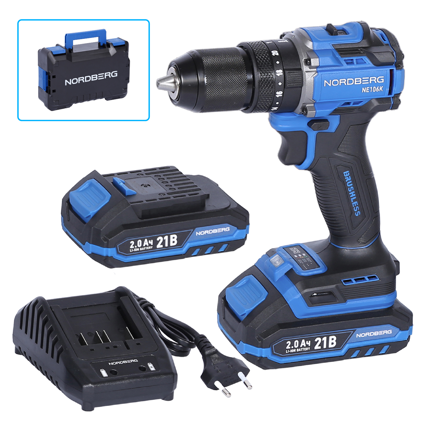 Шуруповерт аккумуляторный макс.Ø сверла 13 мм, 21 В, 70 Нм, 2 аккумулятора и зарядное устройство