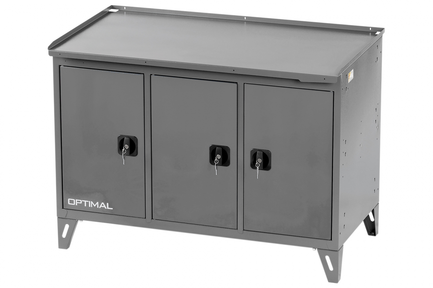 Верстак слесарный трехтумбовый, 3 серые створки