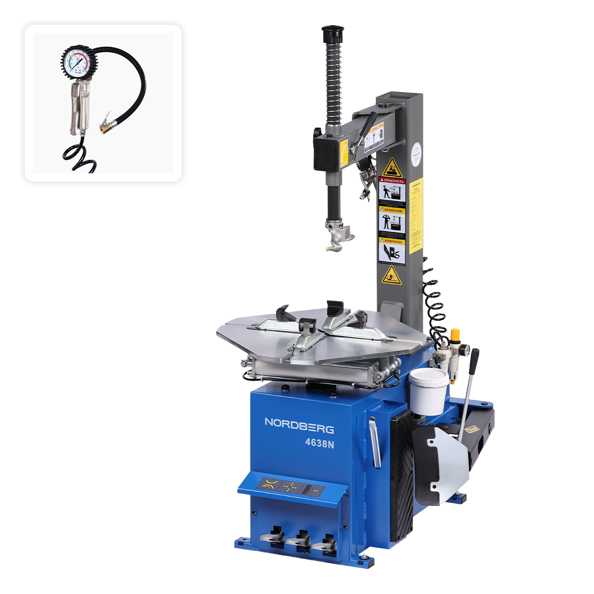 Станок шиномонтажный полуавтомат, двухскоростной, 380 В, синий