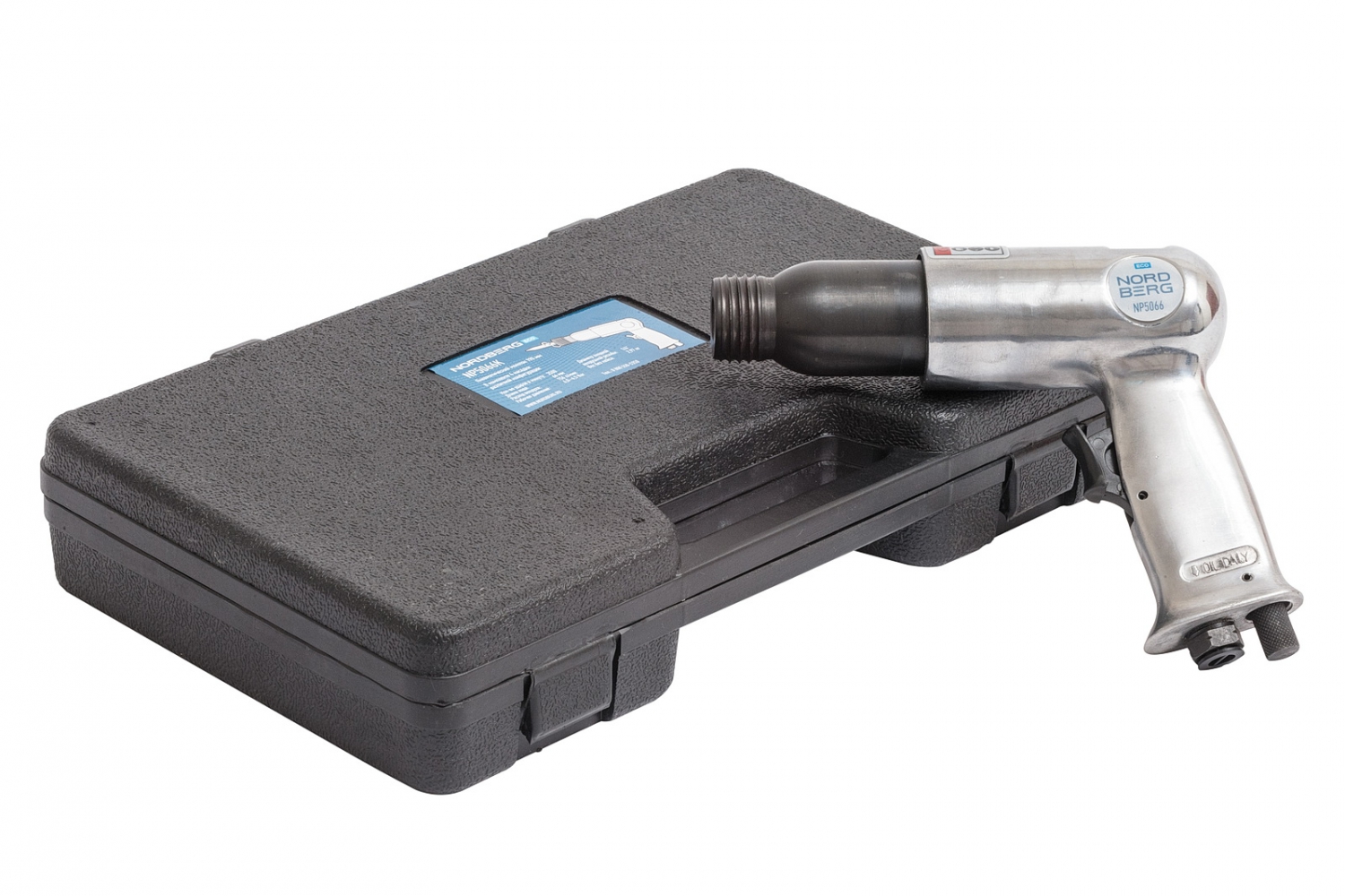 Пневматическое зубило 190 мм с комплектом насадок в кейсе 