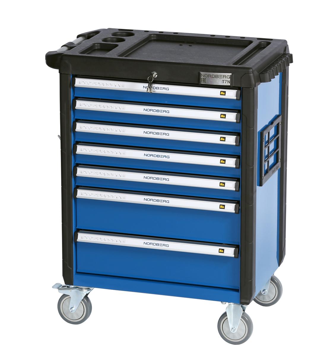 Тележка инструментальная, 7 выдвижных ящиков, синяя