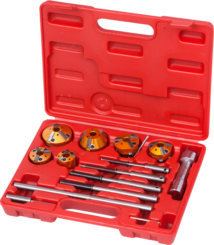 Набор фрез для правки сёдел клапанов, 28-65 мм, кейс, 14 предметов 