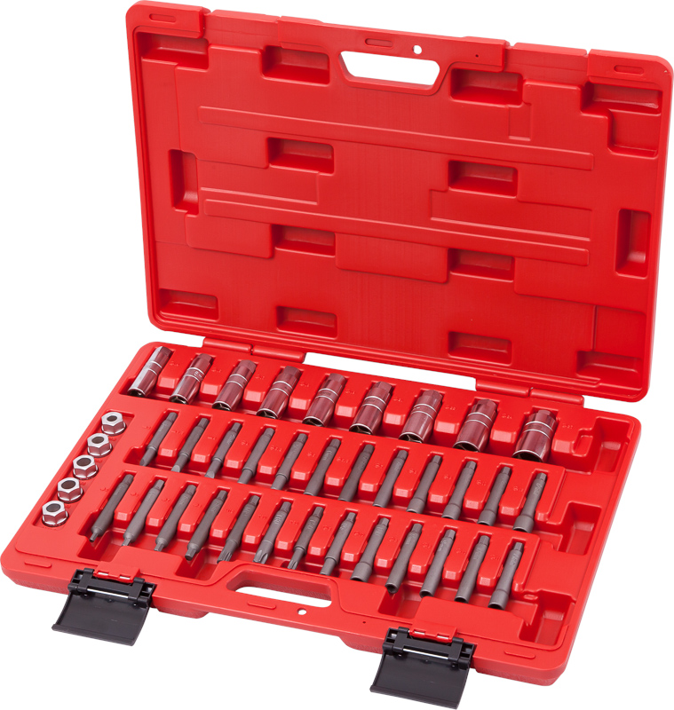 Набор торцевых головок и насадок для обслуживания амортизаторов, кейс, 39 предметов 