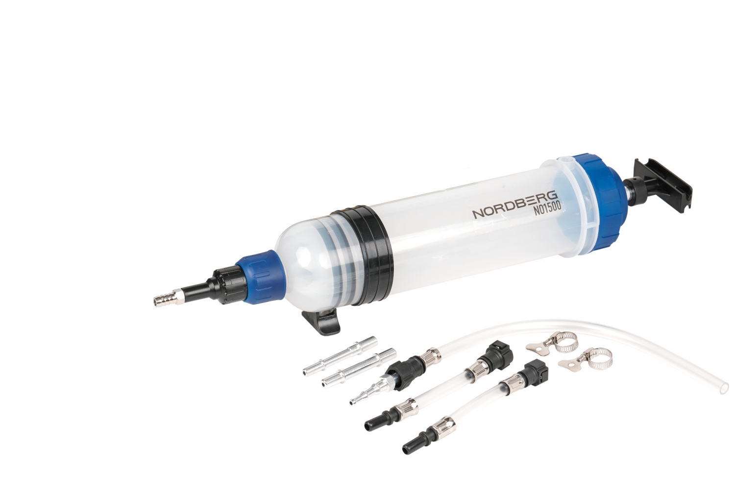 Шприц для заливки масла пластиковый с комплектом насадок, 1500 мл