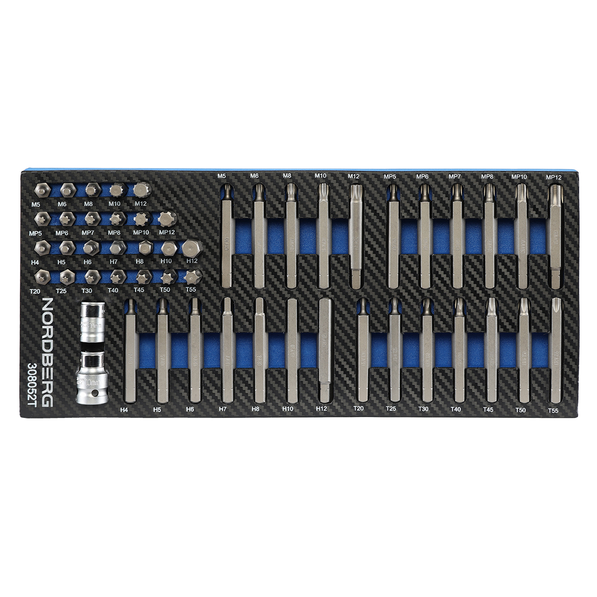 Набор бит в ложементе, 52 предмета для тележки