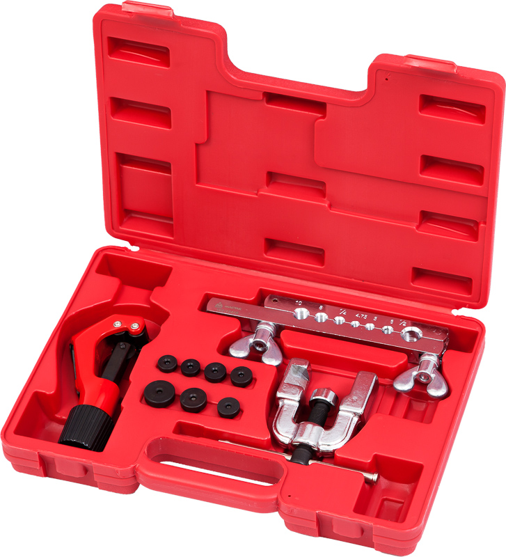 Приспособление для развальцовки и резки тормозных трубок, 4-16 мм, кейс, 10 предметов 