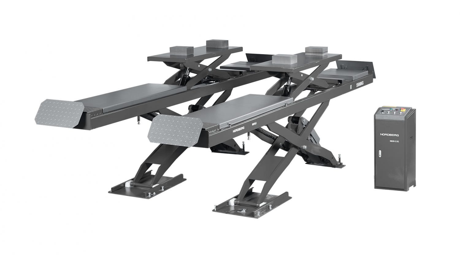 Подъемник ножничный для сход-развала 5,5 т, 380 В, 2 уровня, серый