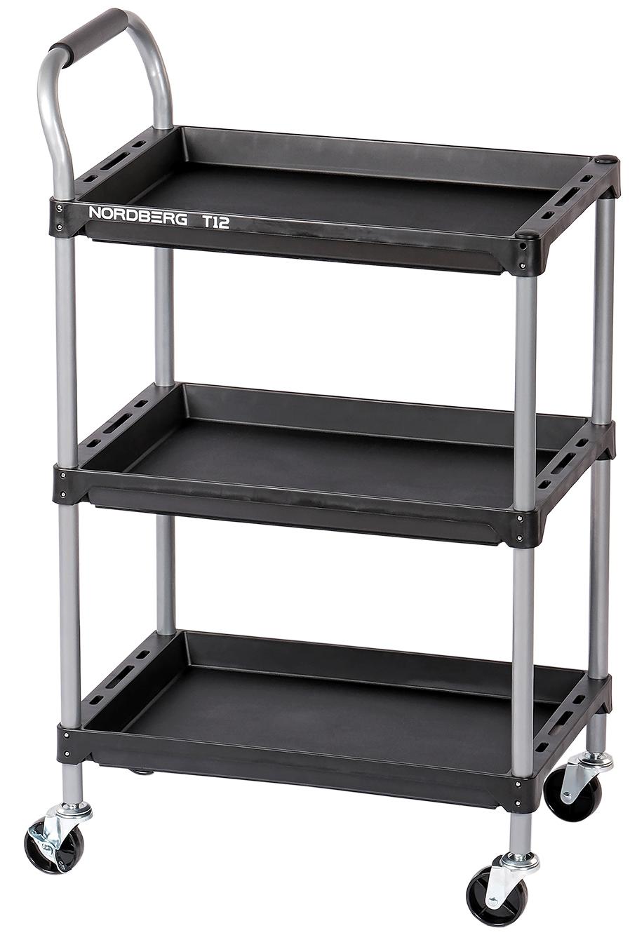 Тележка инструментальная, 3 пластиковые полки