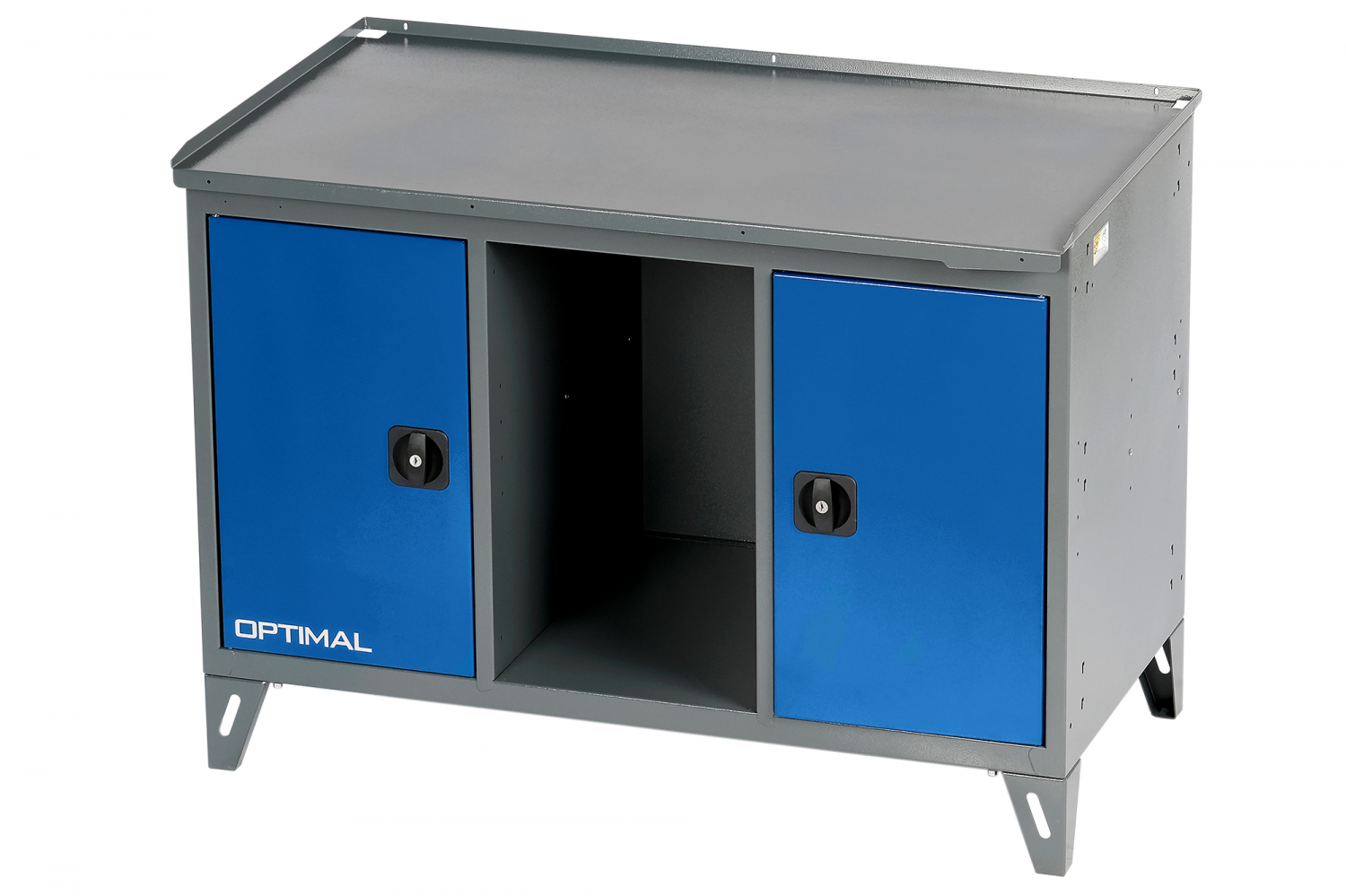 Верстак слесарный трехтумбовый, 2 синие створки