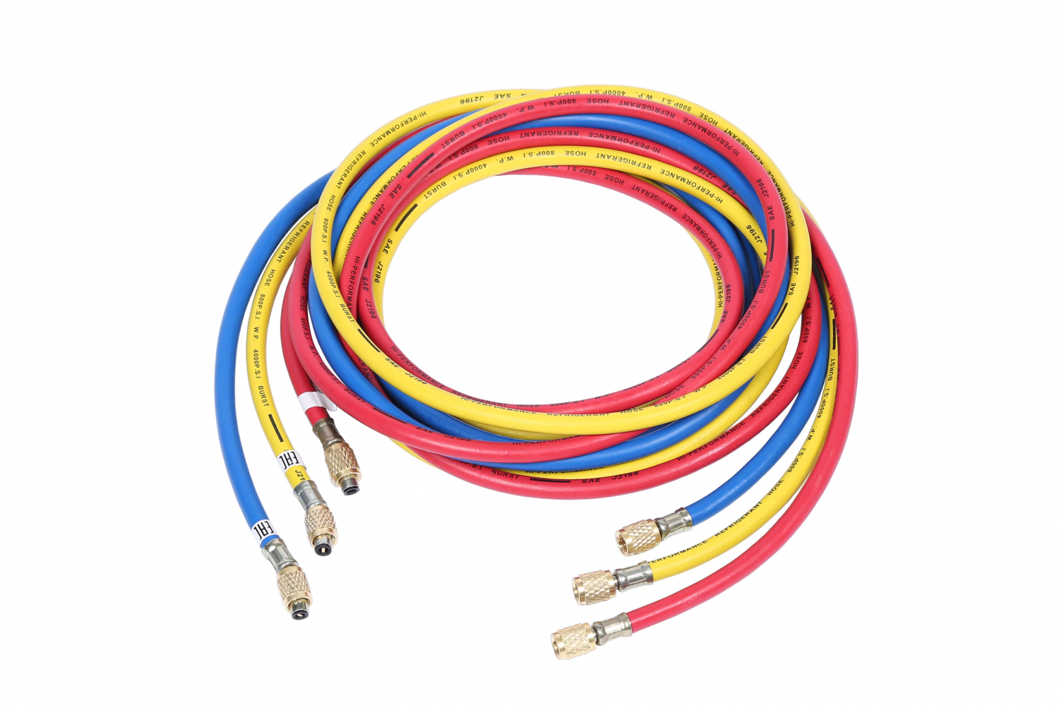 Шланг заправочный для фреона, 3 м (в комплекте 3 шт., без адаптеров)