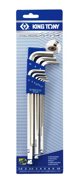 Комплект шестигранников с шаровым окончанием