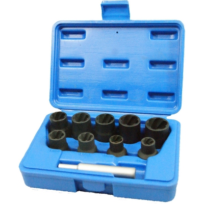 Набор торцевых головок для поврежденных гаек и болтов, 10-19 мм, кейс, 10 предметов 