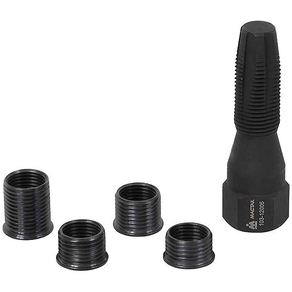 Метчик для восстановления свечной резьбы, набор ремонтных вставок (футорок), 5 предметов 