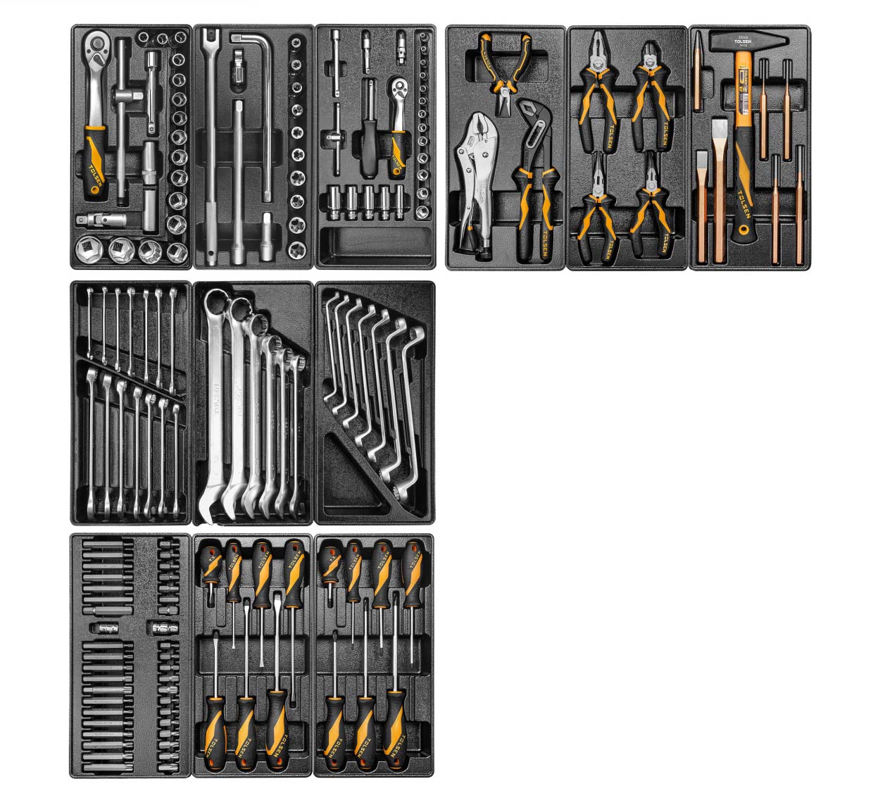 Набор инструментов "BOXER" для тележки, 12 ложементов, 157 предметов