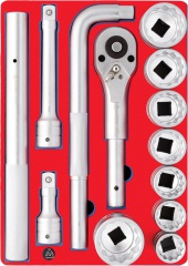Набор торцевых головок 3/4” с принадлежностями, ложемент, 13 предметов 