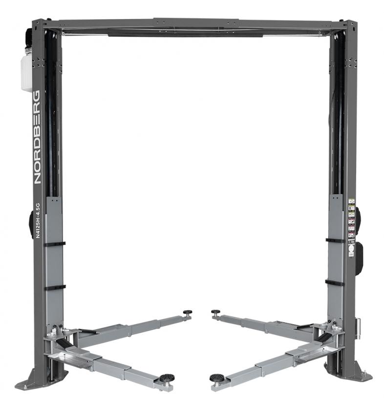 Подъемник двухстоечный 4,5 т, верхняя синхронизация, 380 В, серый