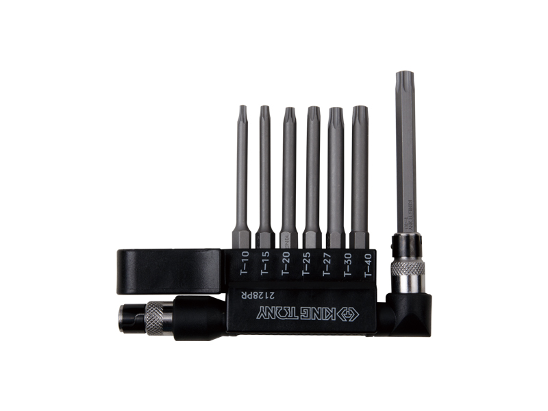 Набор вставок (бит) с воротком-битодержателем 1/4", TORX, T10-T40, L = 60 мм, 8 предметов 