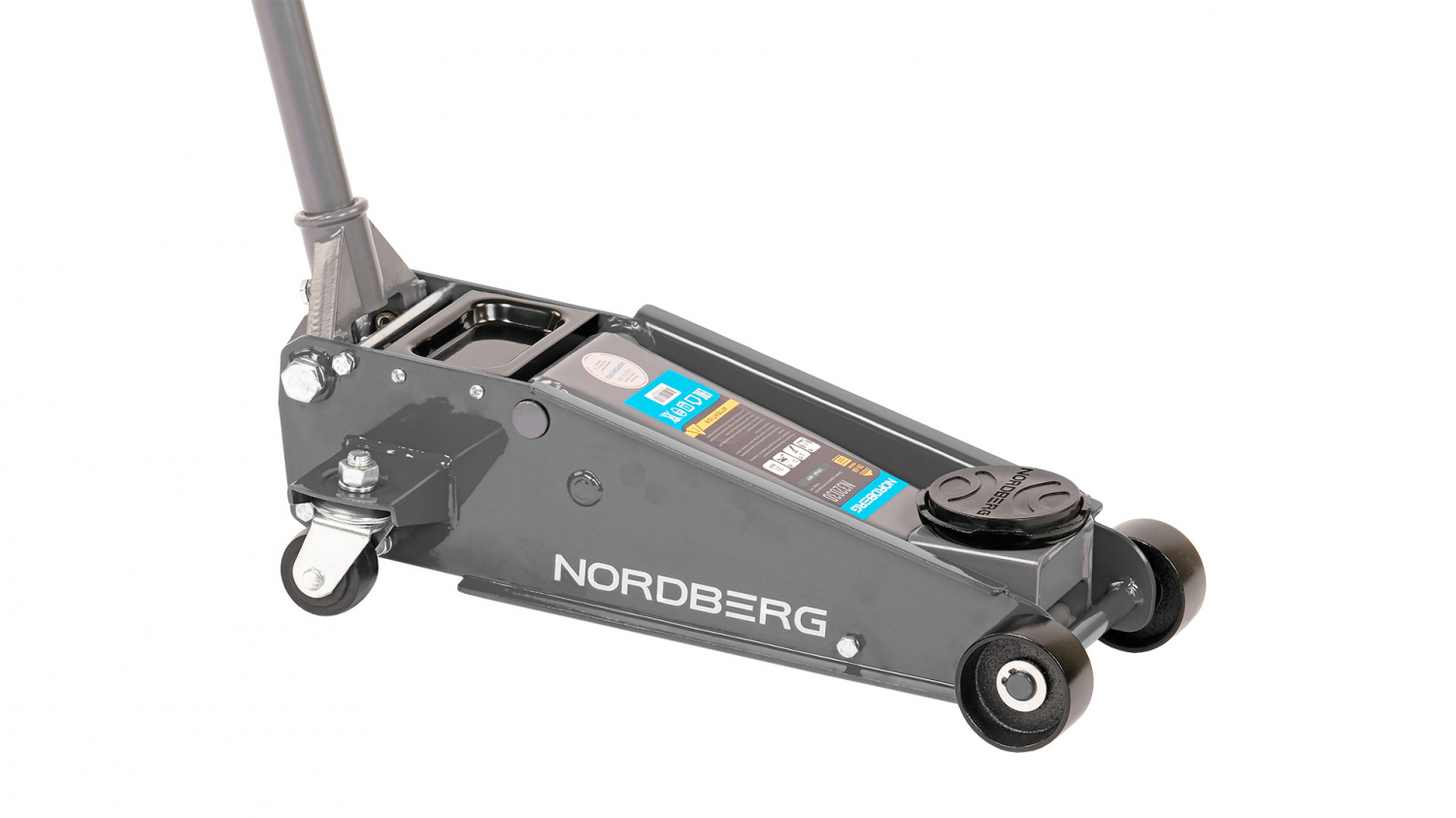 Домкрат подкатной 3 т с резиновой насадкой, быстрый подъем