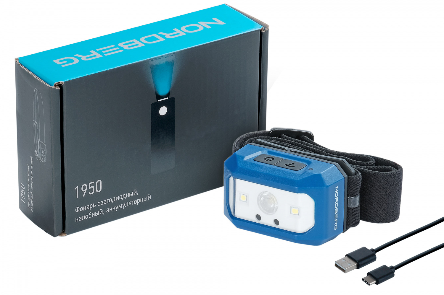 Фонарь светодиодный налобный, аккумуляторный, 3,7 В 