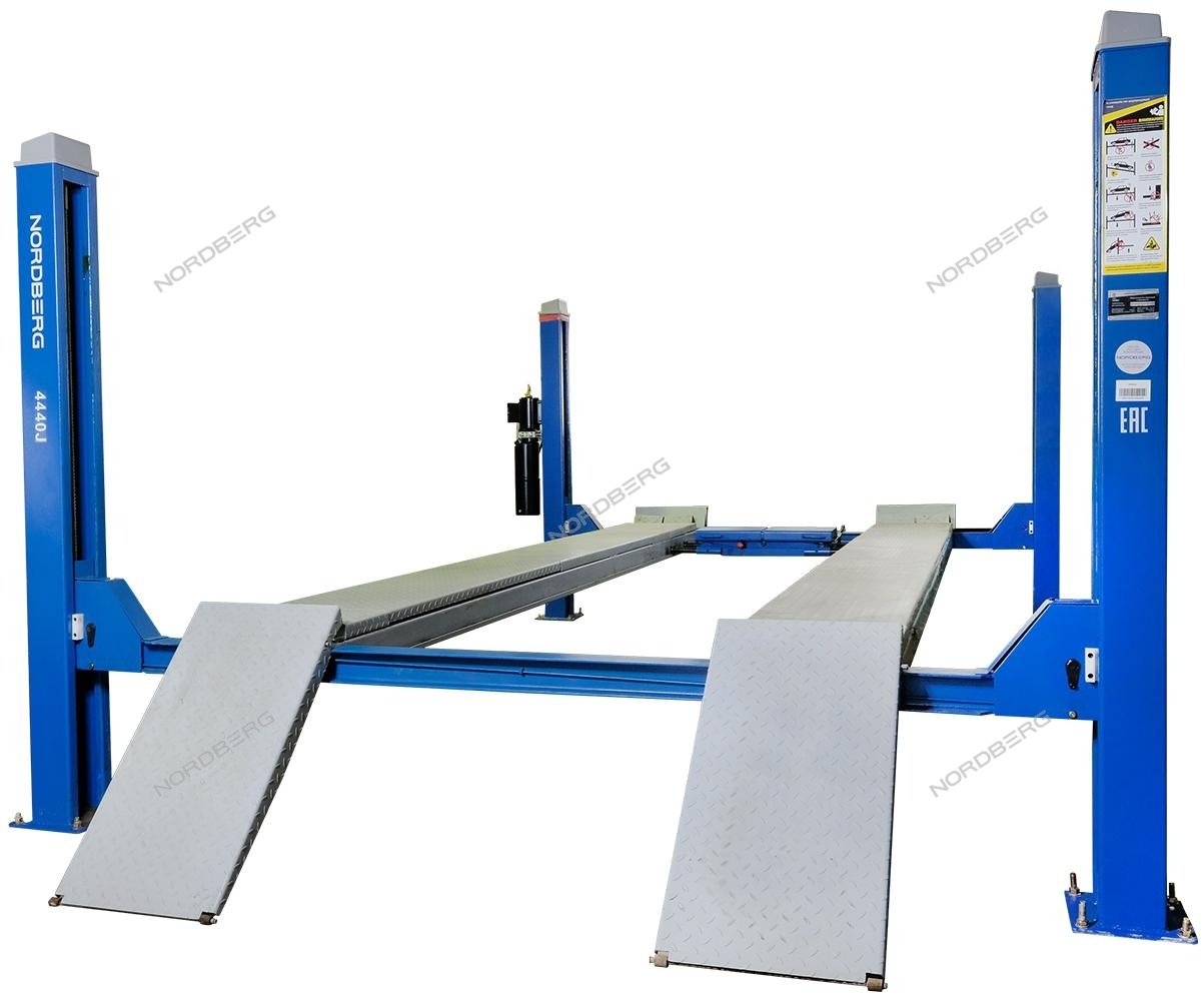 Подъемник четырехстоечный c траверсой, 4 т