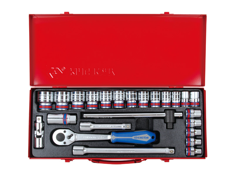 Набор торцевых головок с принадлежностями 1/2, двенадцатигранные, 24 предмета 