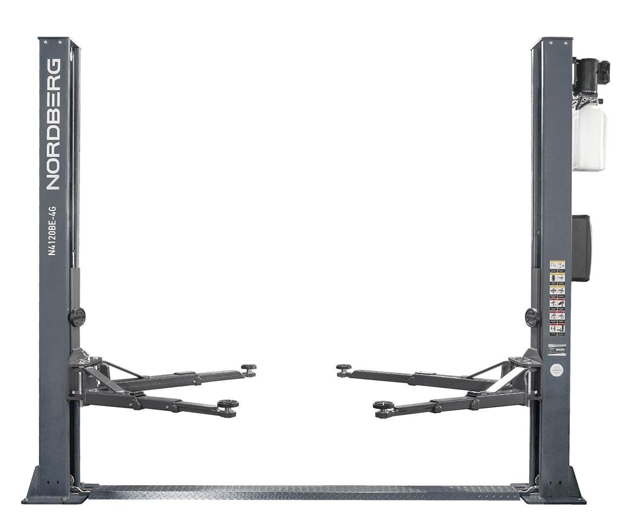 Подъемник двухстоечный 4 т, с электростопорами, 380 В, серый