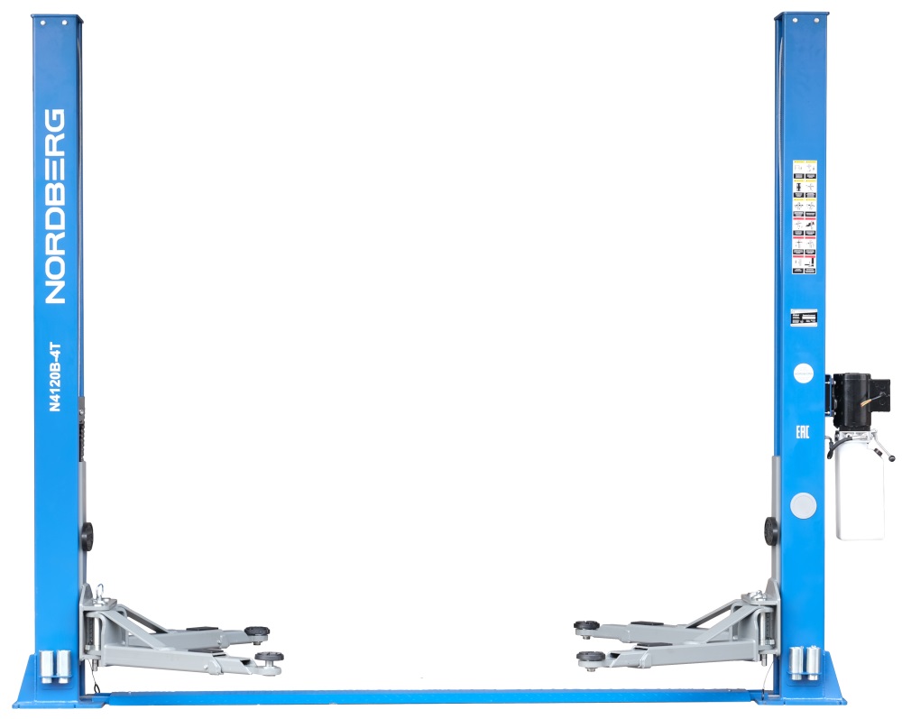 Подъемник двухстоечный 4 т, 380 В, синий