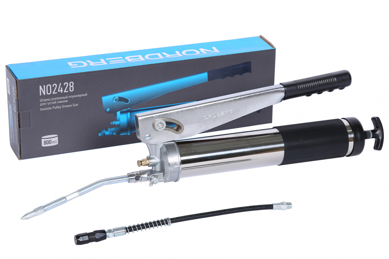 Шприц плунжерный для густой смазки, 800 мл