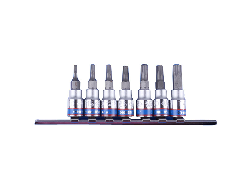 Набор торцевых насадок   L=130 мм (T10-T40) 1/4", 7 предметов