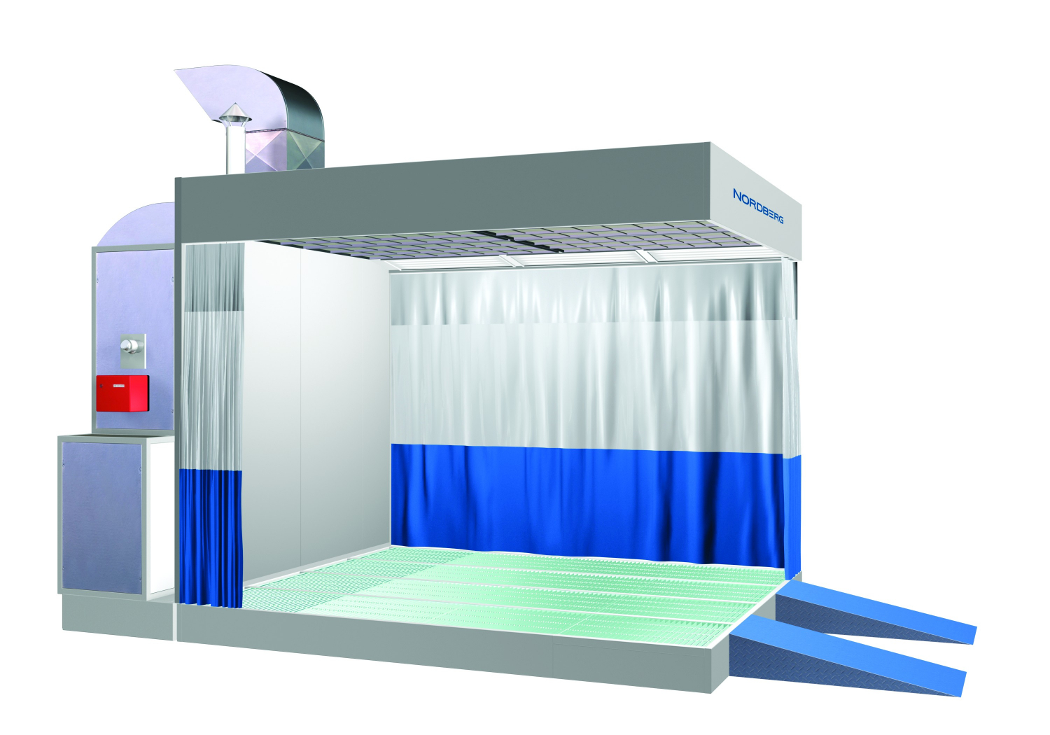 Пост подготовки к окраске с креплением к потолку, с подогревом