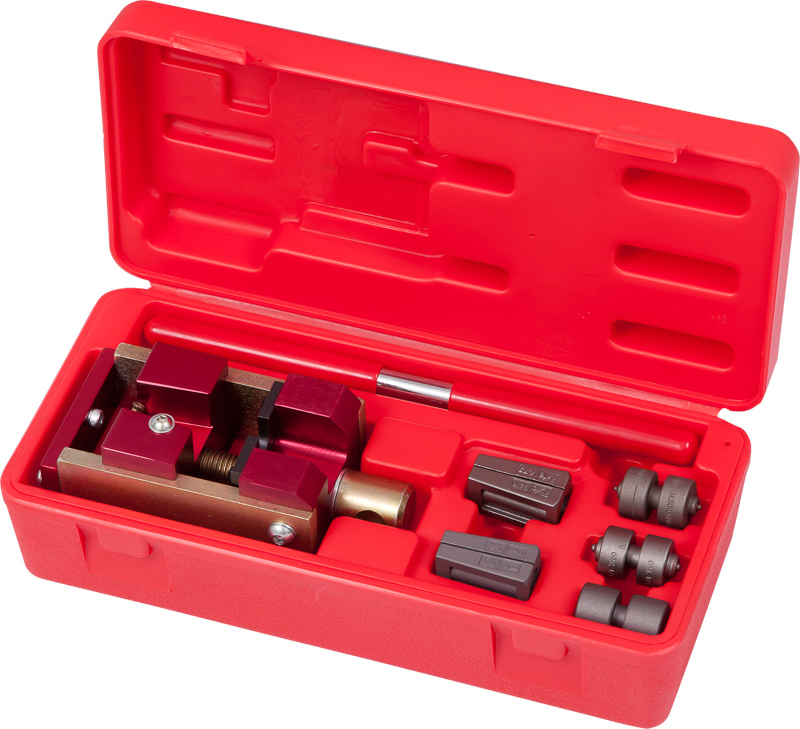 Приспособление для развальцовки тормозных трубок, 4,75, 6 мм, кейс, 7 предметов 