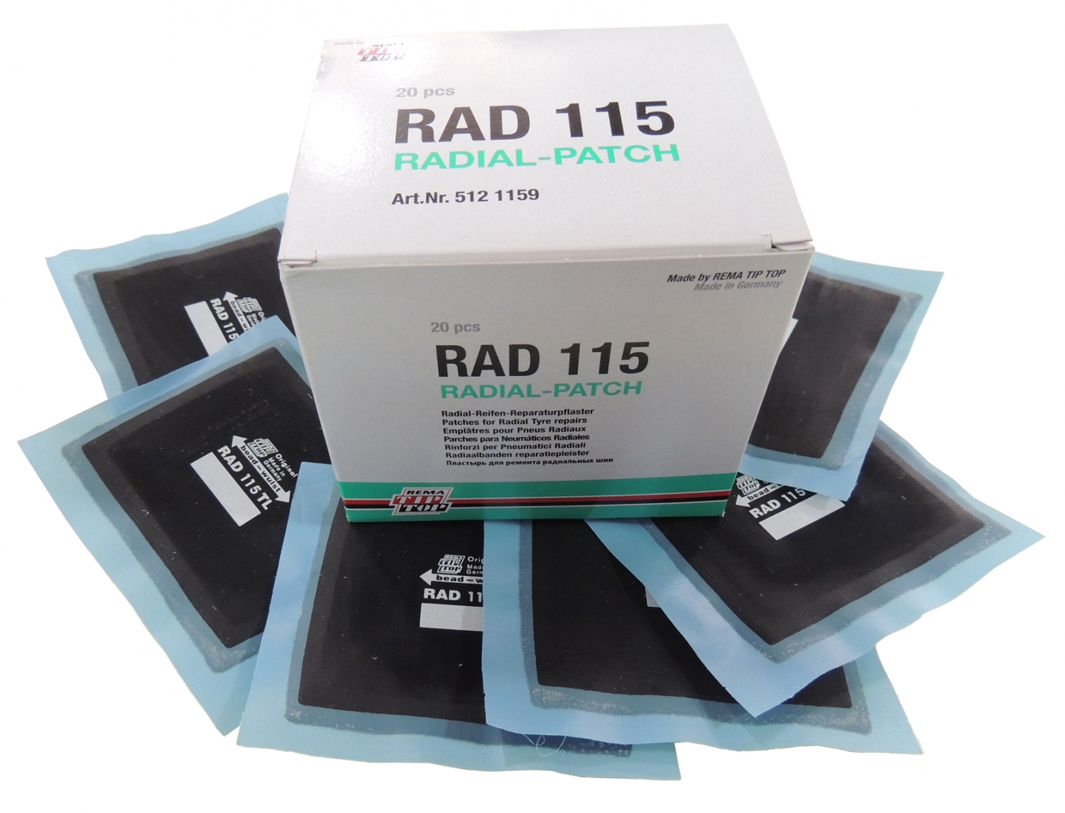 Набор пластырей кордовых для ремонта радиальных шин 115TL.(10шт) 75х90мм./1 слой корда