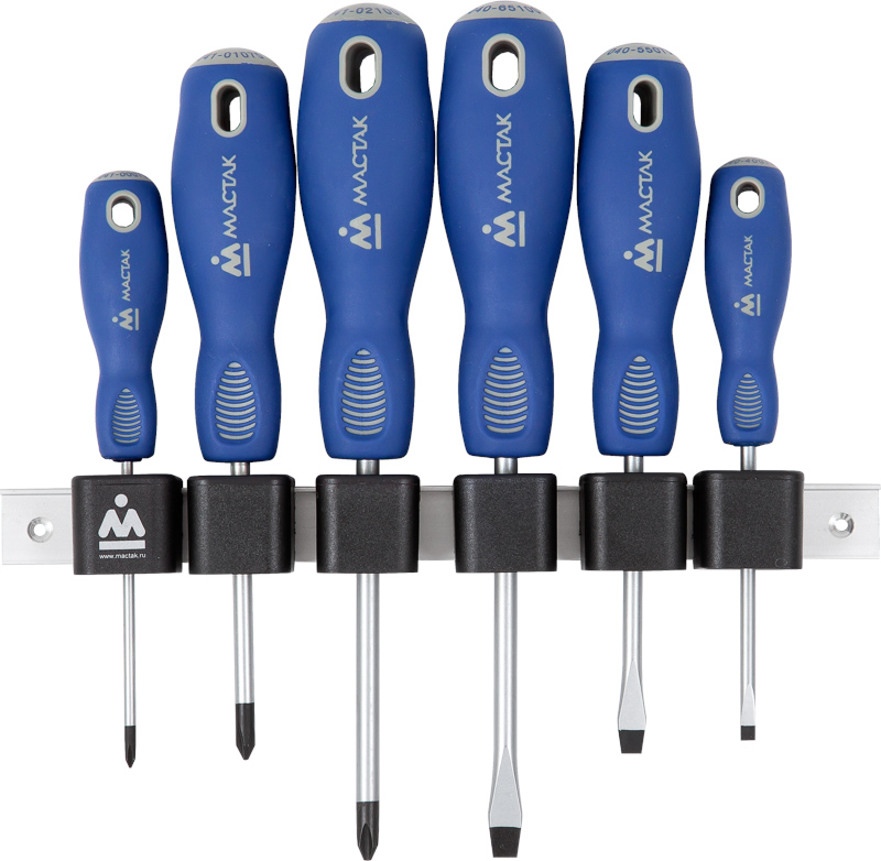 Набор отвёрток с держателем, 6 предметов 