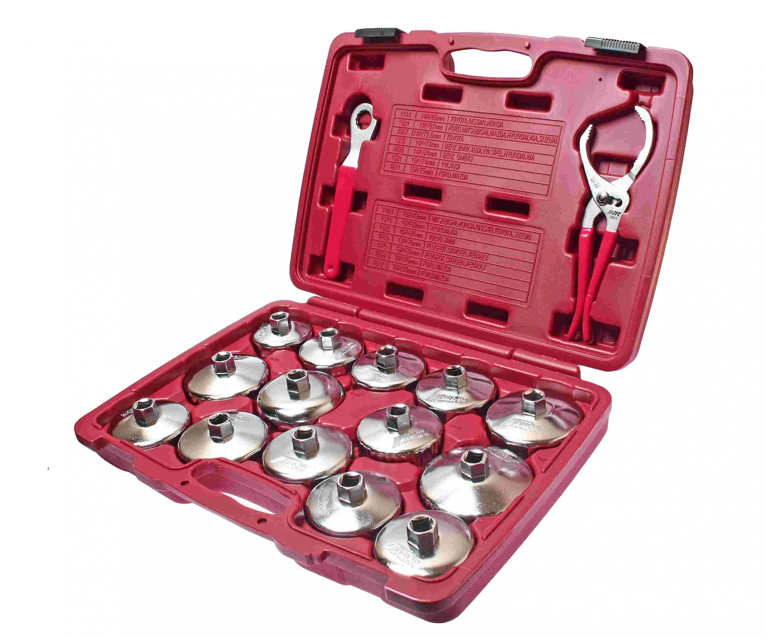 Набор съемников масляных фильтров ("чашки") в кейсе 16 предметов