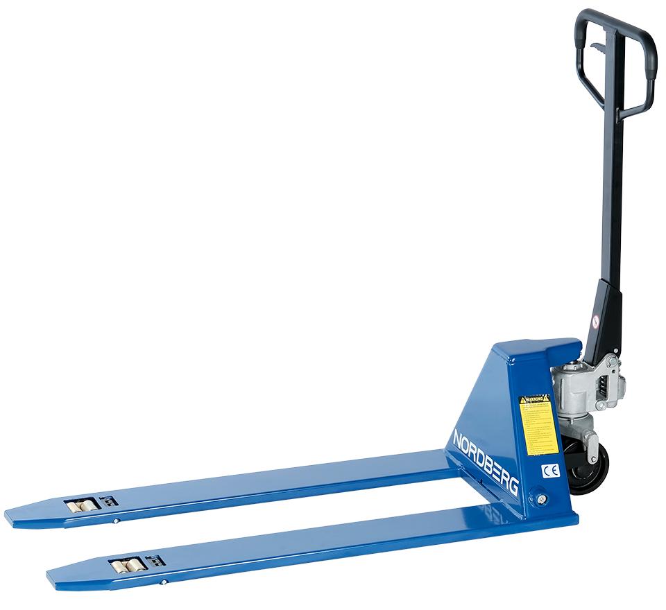 Тележка складская гидравлическая с низким подхватом 1,5 т, с ПУ колесами