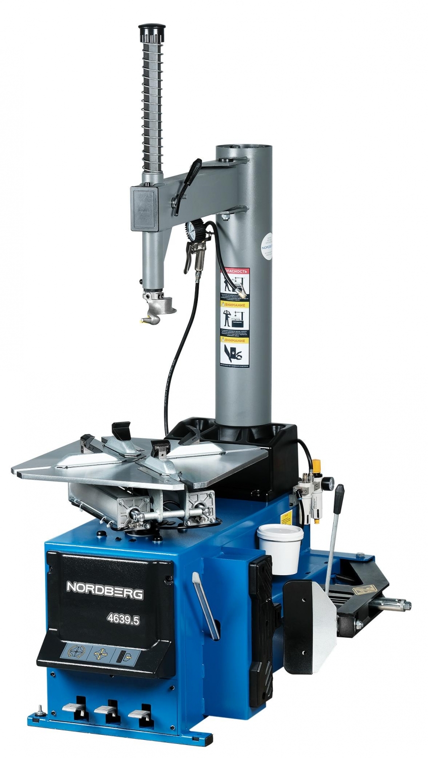 Станок шиномонтажный полуавтомат, односкоростной, усиленный отжим, 220 В, синий