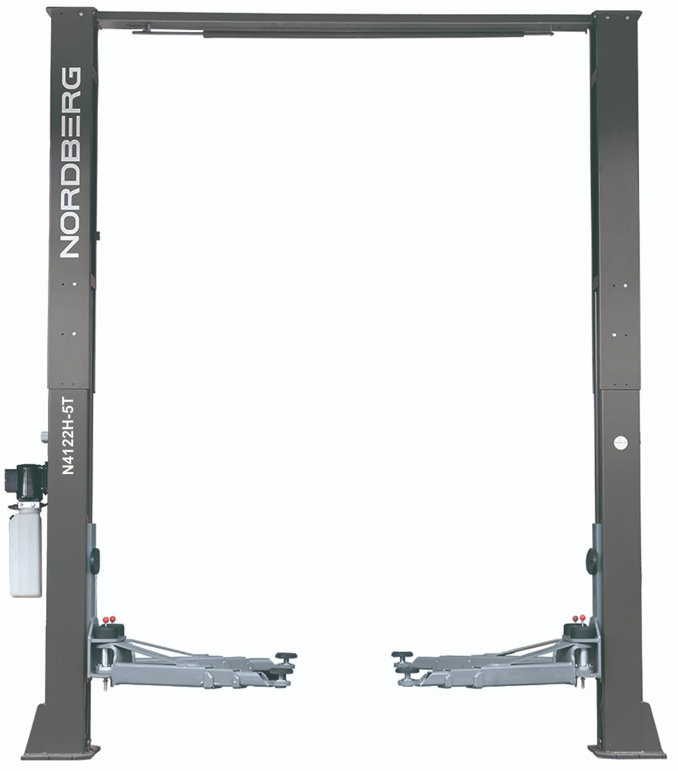 Подъемник двухстоечный 5 т, верхняя синхронизация, 380 В, серый