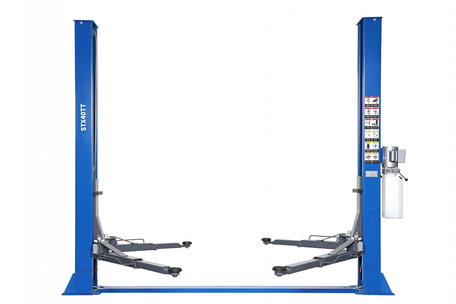 Подъемник двухстоечный 4 т с нижней синхронизацией, H=2,8 м, 380 В, синий