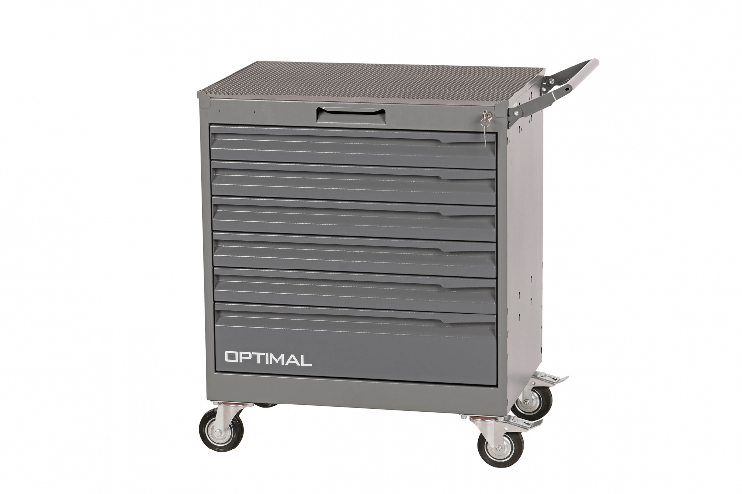 Тележка инструментальная, 6 выдвижных серых ящиков