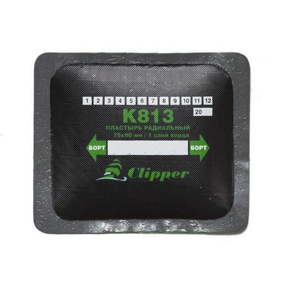 Набор заплат кордовых для боковых порезов, 75*90мм (1 слой корда), серый адгезивный слой