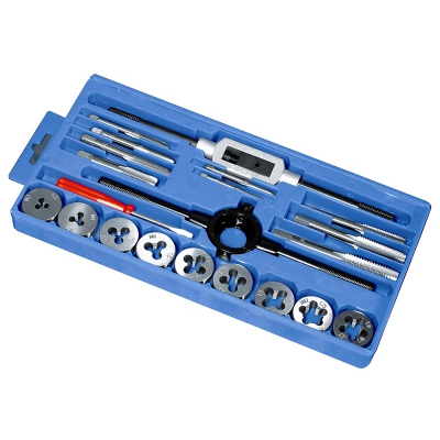 Набор метчиков и плашек HSS M3-M12, кейс, 21 предмет 