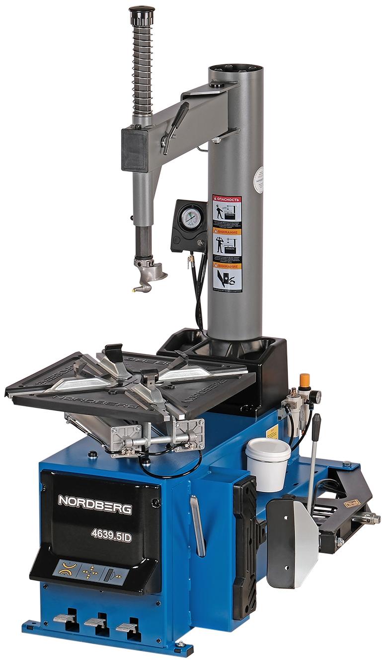 Станок шиномонтажный полуавтомат, односкоростной, стол с накладками, 220 В, синий