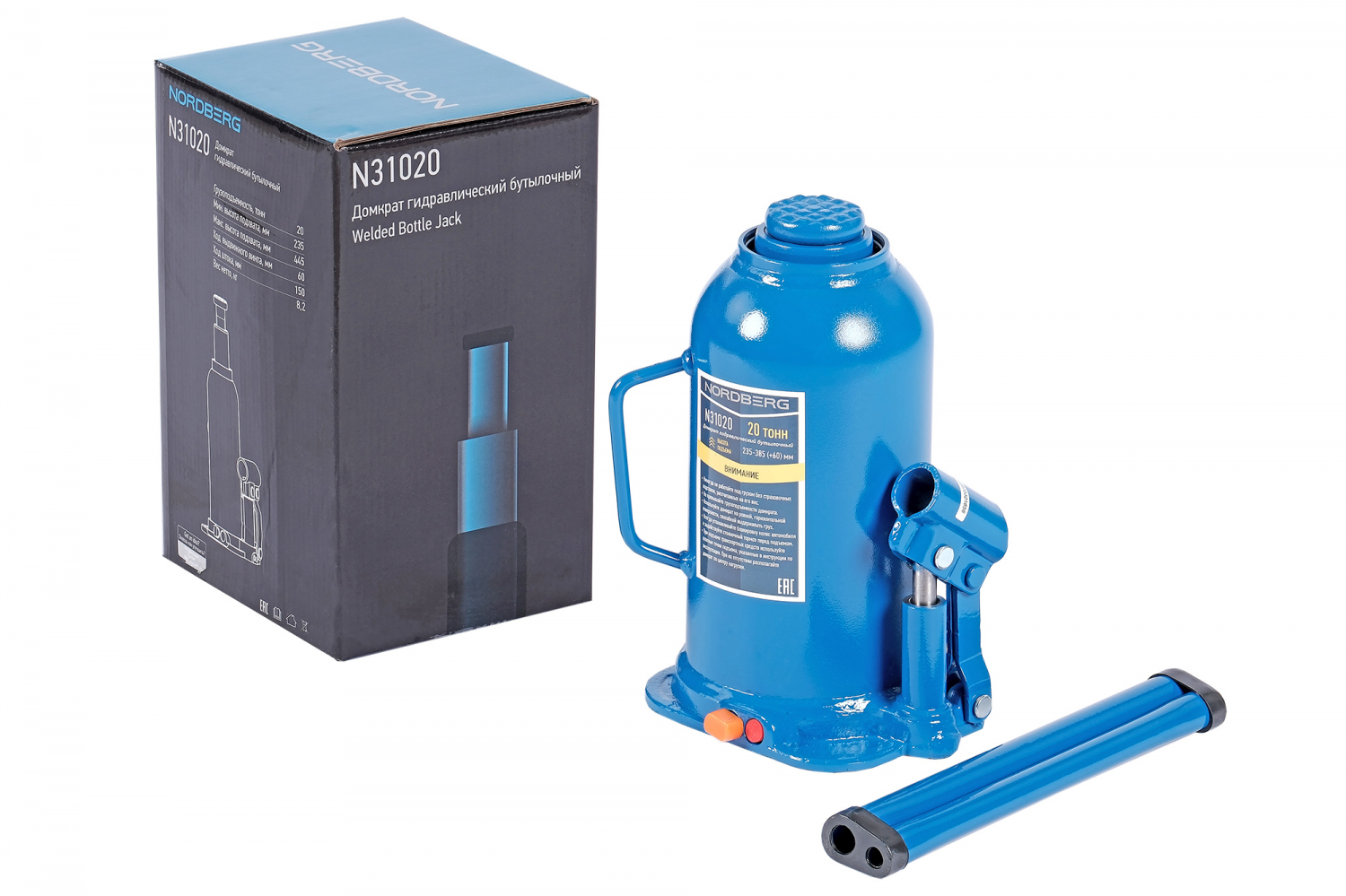 Домкрат бутылочный, 20 т 