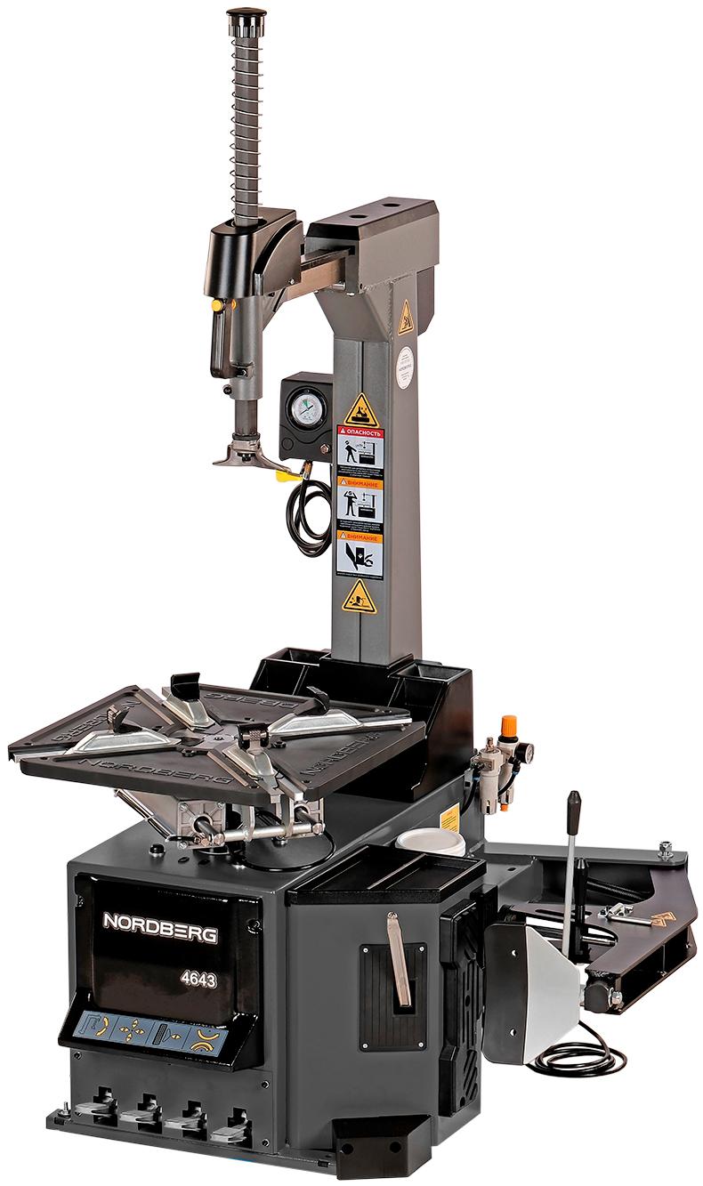 Станок шиномонтажный автомат, двухскоростной, стол с накладками, 380 В, серый