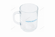 Кружка стеклянная прозрачная с логотипом NORDBERG