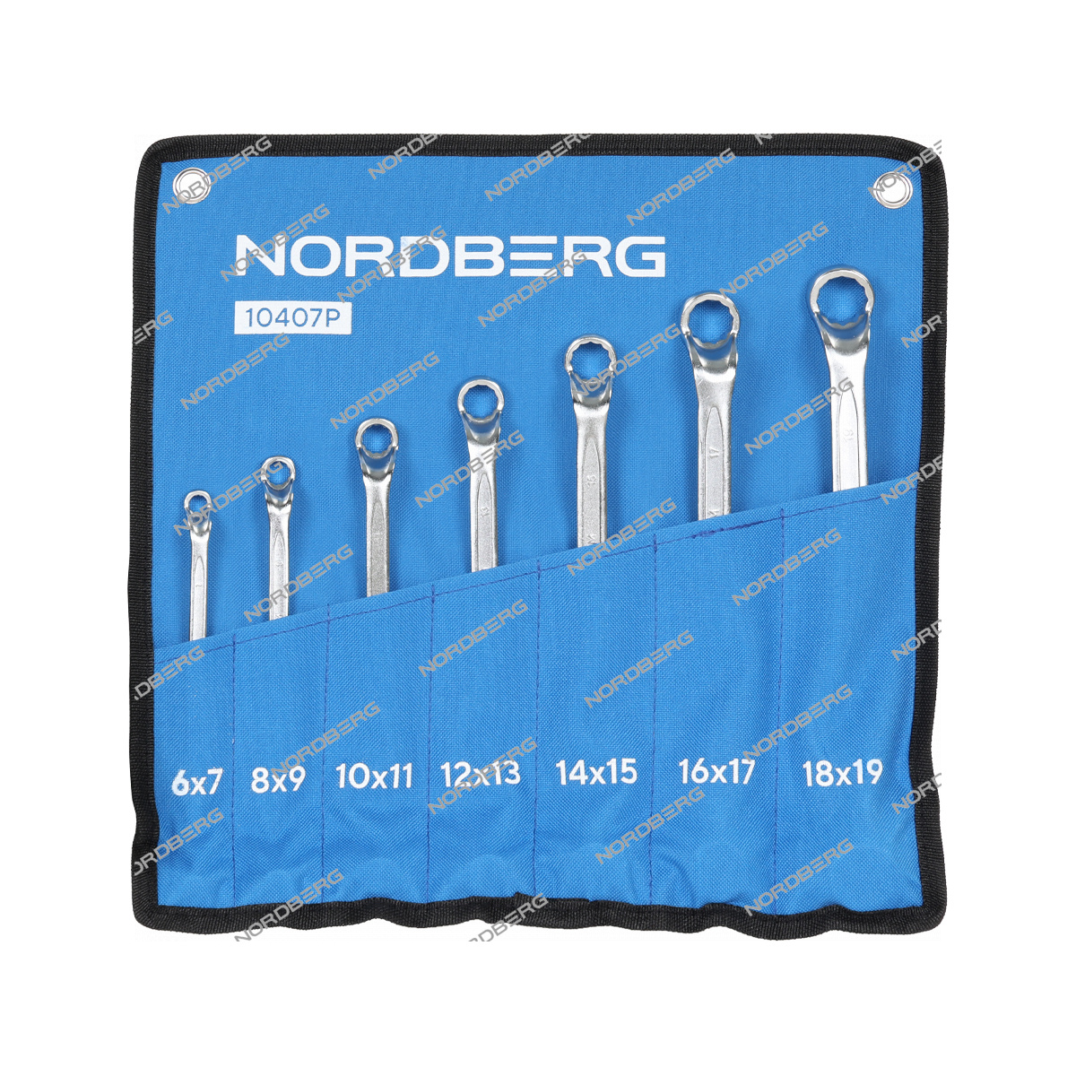 Набор ключей накидных 7 шт, планшет тетрон NORDBERG 10407P