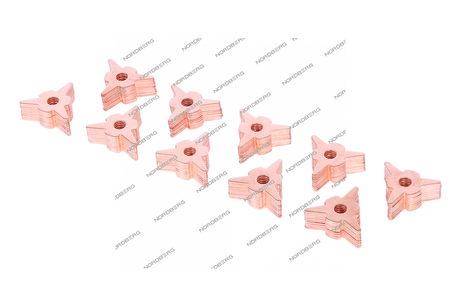 Шайбы треугольные, омедненные, 100 шт. NORDBERG F015(100)