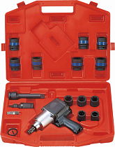 Гайковерт пневматический ударный 3/4, 1085 Нм, с комплектом ударных головок, 18 предметов king tony 